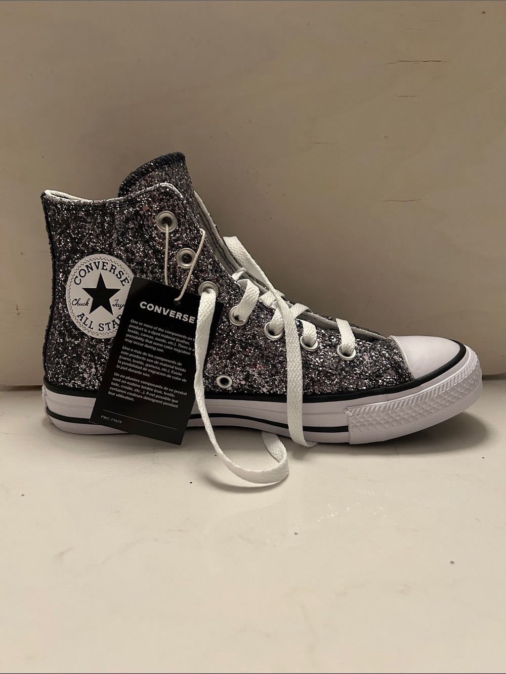 Converse Kids' Chuck Taylor High Top Sneakers - Silver Glitter